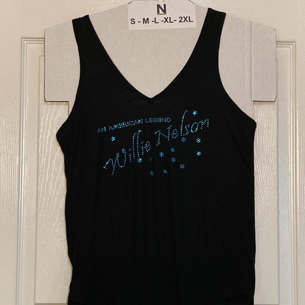 Willie Nelson American Legend Women's Sleeveless Tee Black